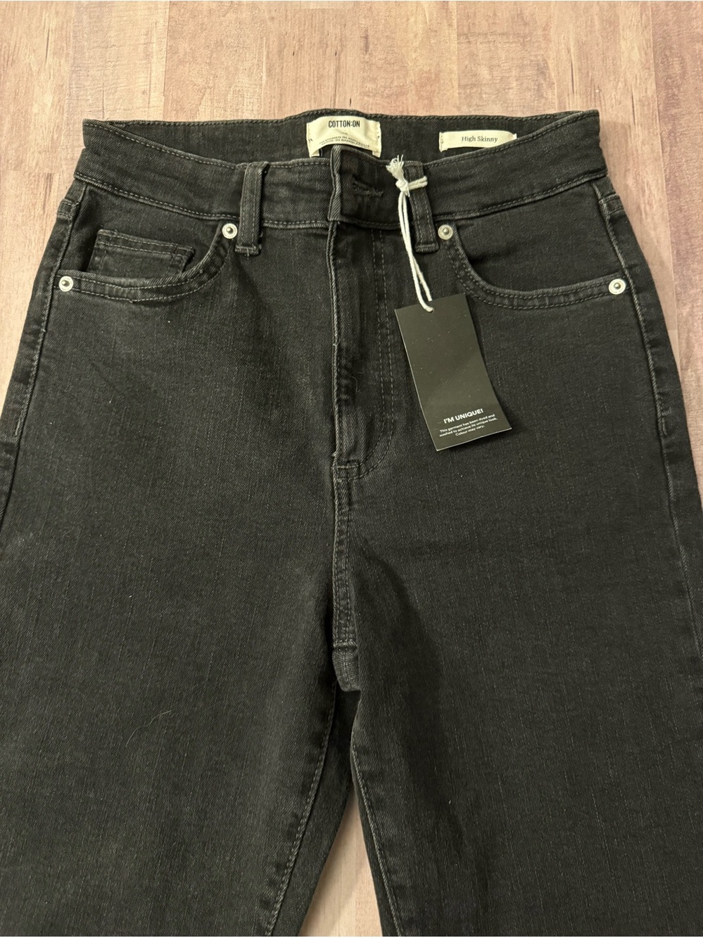 Cotton On High Skinny Black Jeans – Size 28 – Knee Cutout